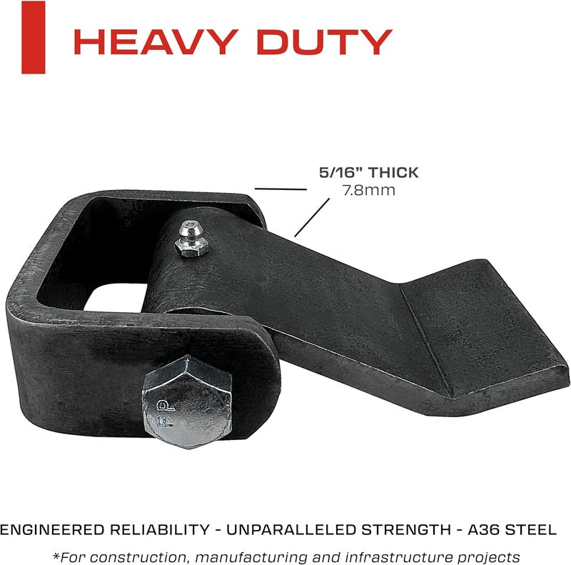 Sidco Supply 4 Pack - Dump Trailer Hinges - Trailer Door Strap - Heavy Duty – Truck Hinges – Weld On Hinge – Steel Weld On Strap – Leaf Style - Tailgate Hinge for Door Gate Body with Grease Zerk (4 PCS) - Image 3